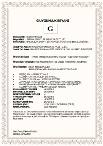 G Uygunluk Beyanı